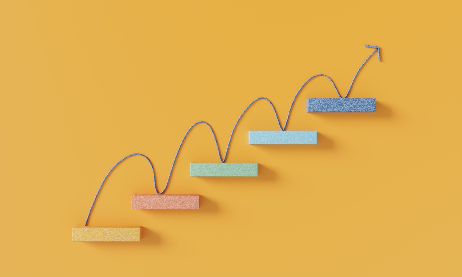 Flecha subiendo por las escaleras